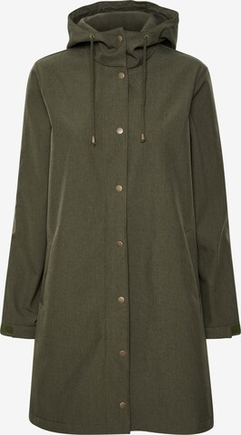 Cream Between-Season Jacket in Green: front