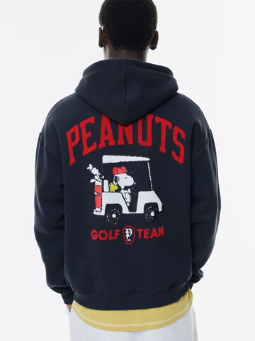 Pull&Bear Tréning póló 'PEANUTS' - kék: elől