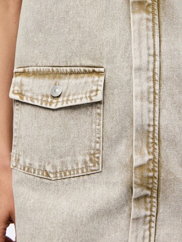 PIECES Shirt dress 'PCFay' in Grey