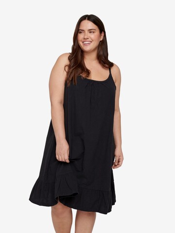 Zizzi Sommerkleid 'Jeasy' in Schwarz: predná strana