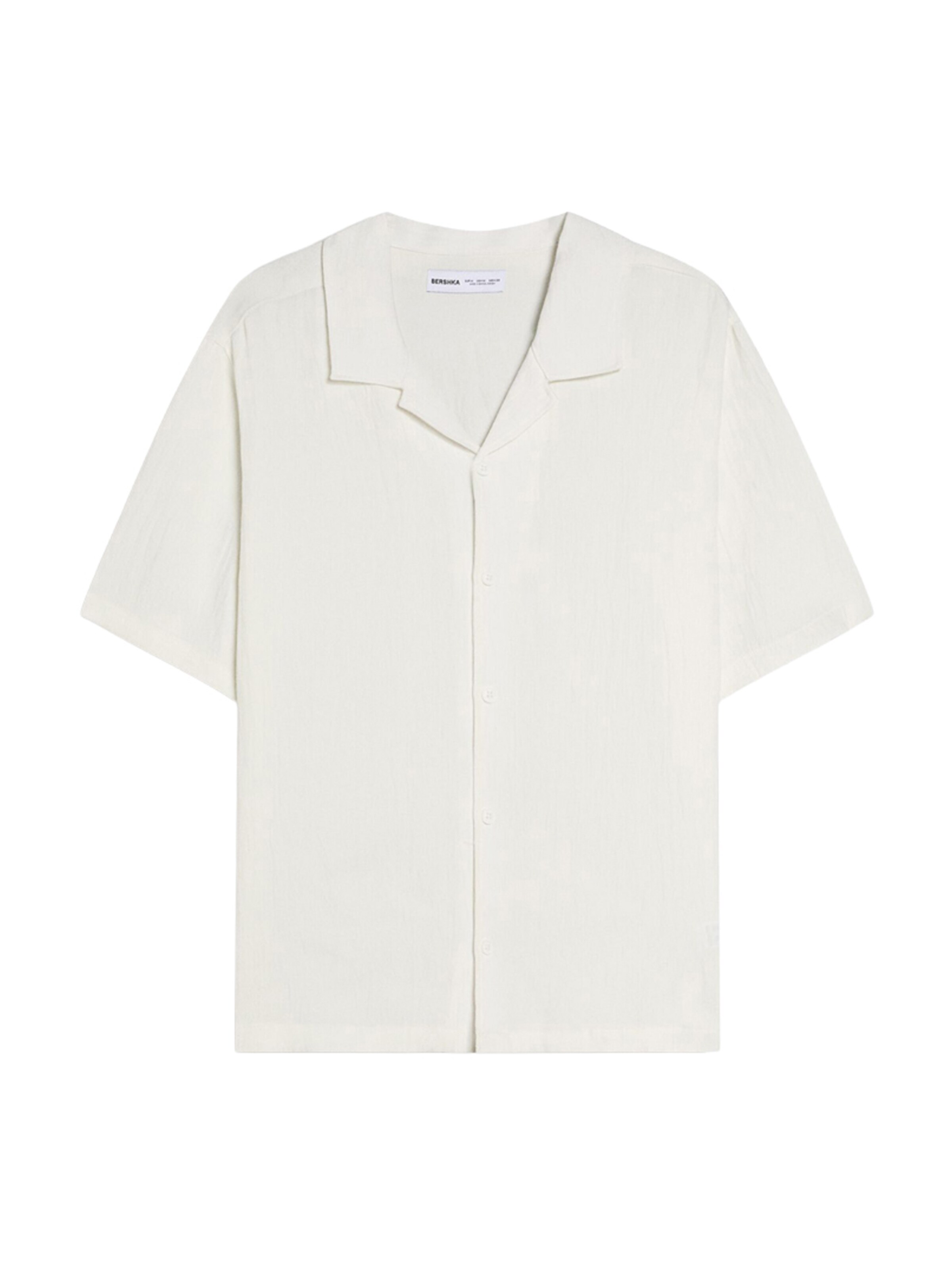 Bershka Comfort fit Button Up Shirt in White: front