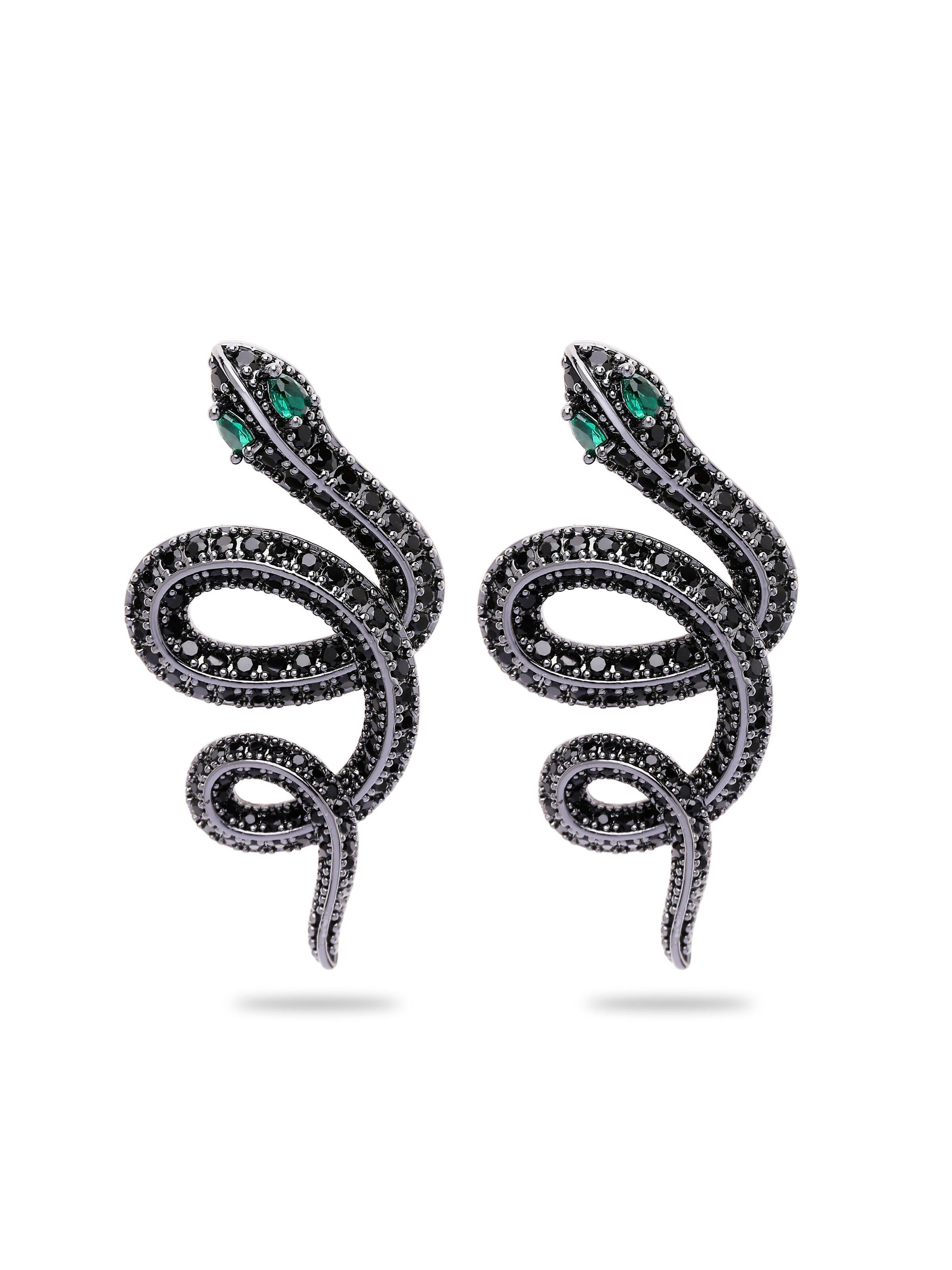 Boucles d'oreilles 'Bernadette' AVANT-GARDE PARIS en noir : devant