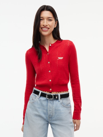 Tommy Jeans Strickjacke in Rot: Vorderseite