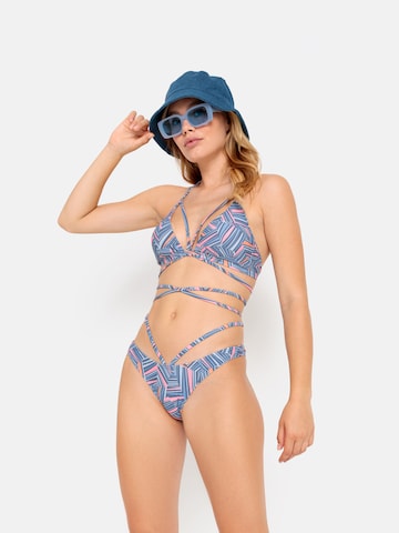 LSCN by LASCANA Triangel Bikinitop 'Lisa' in Blauw: voorkant