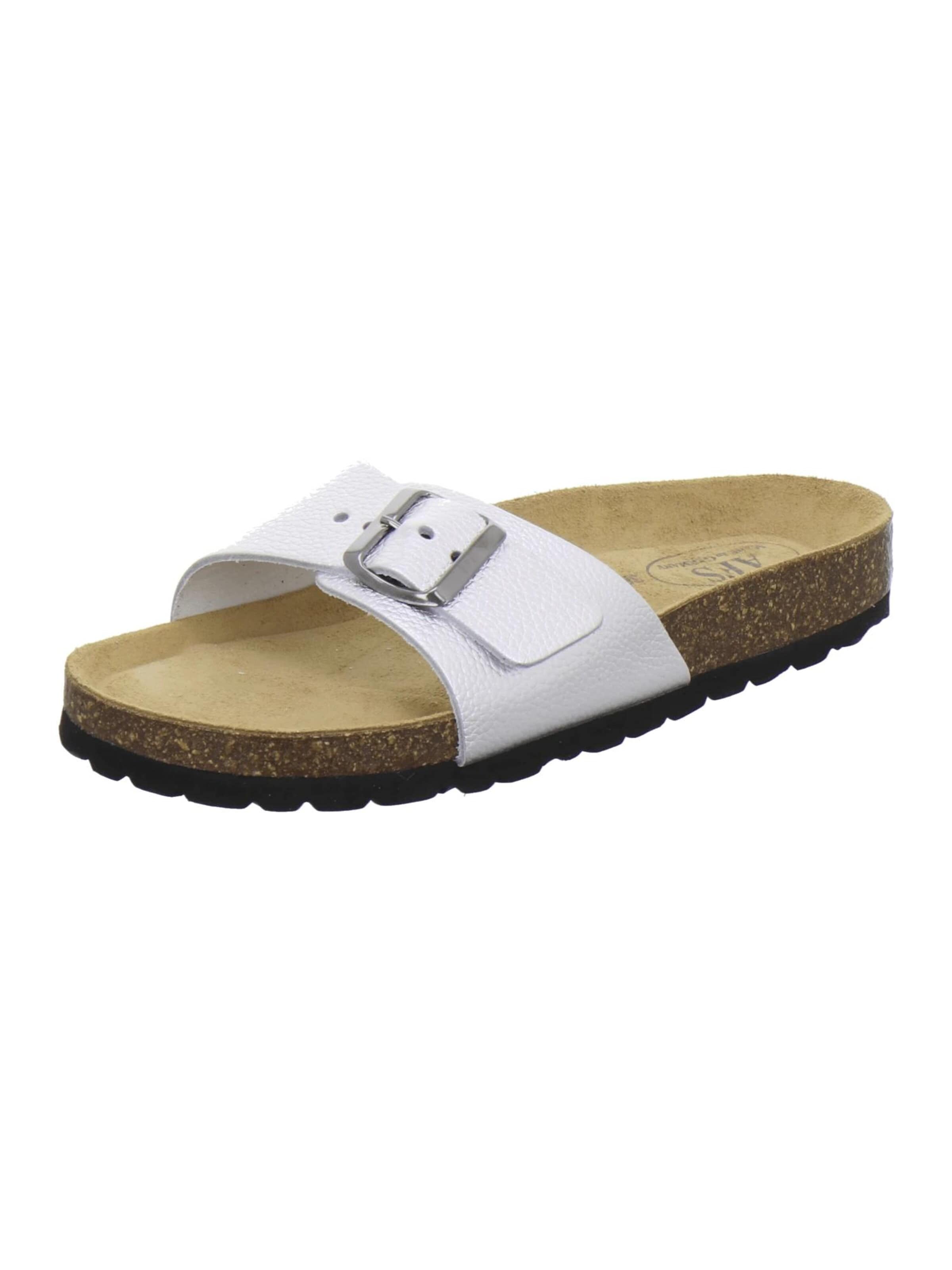 Zoccoletto 'Pantoletten Damen Einschnaller silber Lack' di AFS-Schuhe in argento: frontale