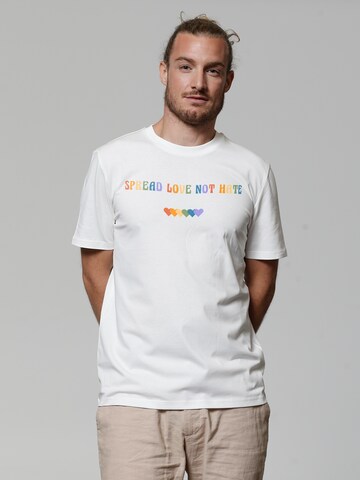 T-Shirt 'Spread Love not Hate' Watapparel en blanc : devant
