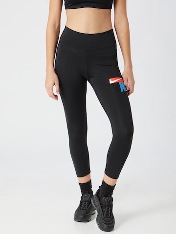 NIKE Skinny Workout Pants in Black: front