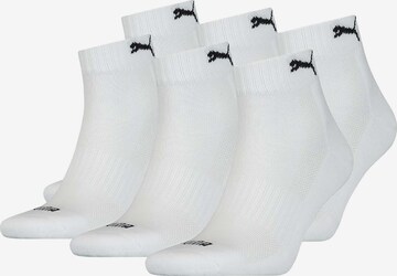 PUMA Athletic Socks in White: front