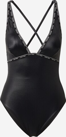 Calvin Klein Swimwear Triangle Swimsuit in Black: front