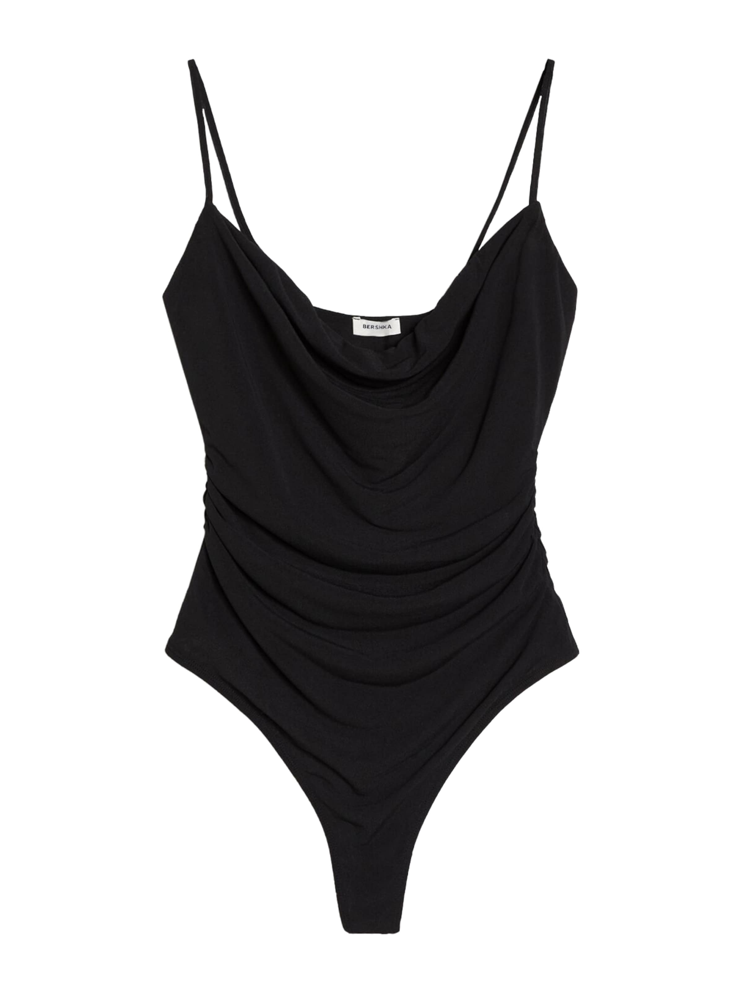 Bershka Shirt bodysuit in Black: front