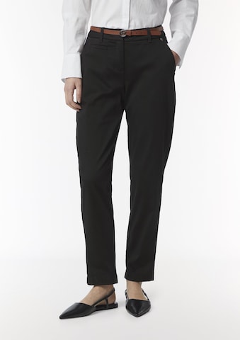 COMMA Slimfit Chino kalhoty – černá: přední strana