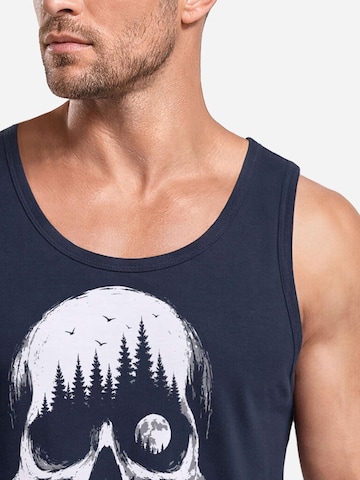 Neverless Shirt 'Skull Hiking' in Blue