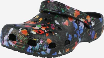 Crocs Unisex - Slipper 'Classic Printed Floral Clog' in Schwarz: front