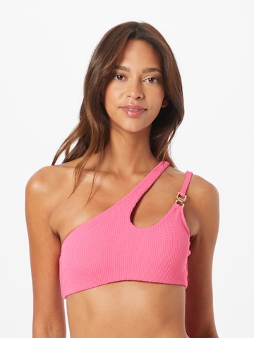River Island Bralette Bikini Top in Pink: front