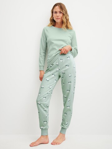 CALIDA Schlafshirt 'Ski Resort'‌‌‌‌‌‌‌‌‌‌ in Grün