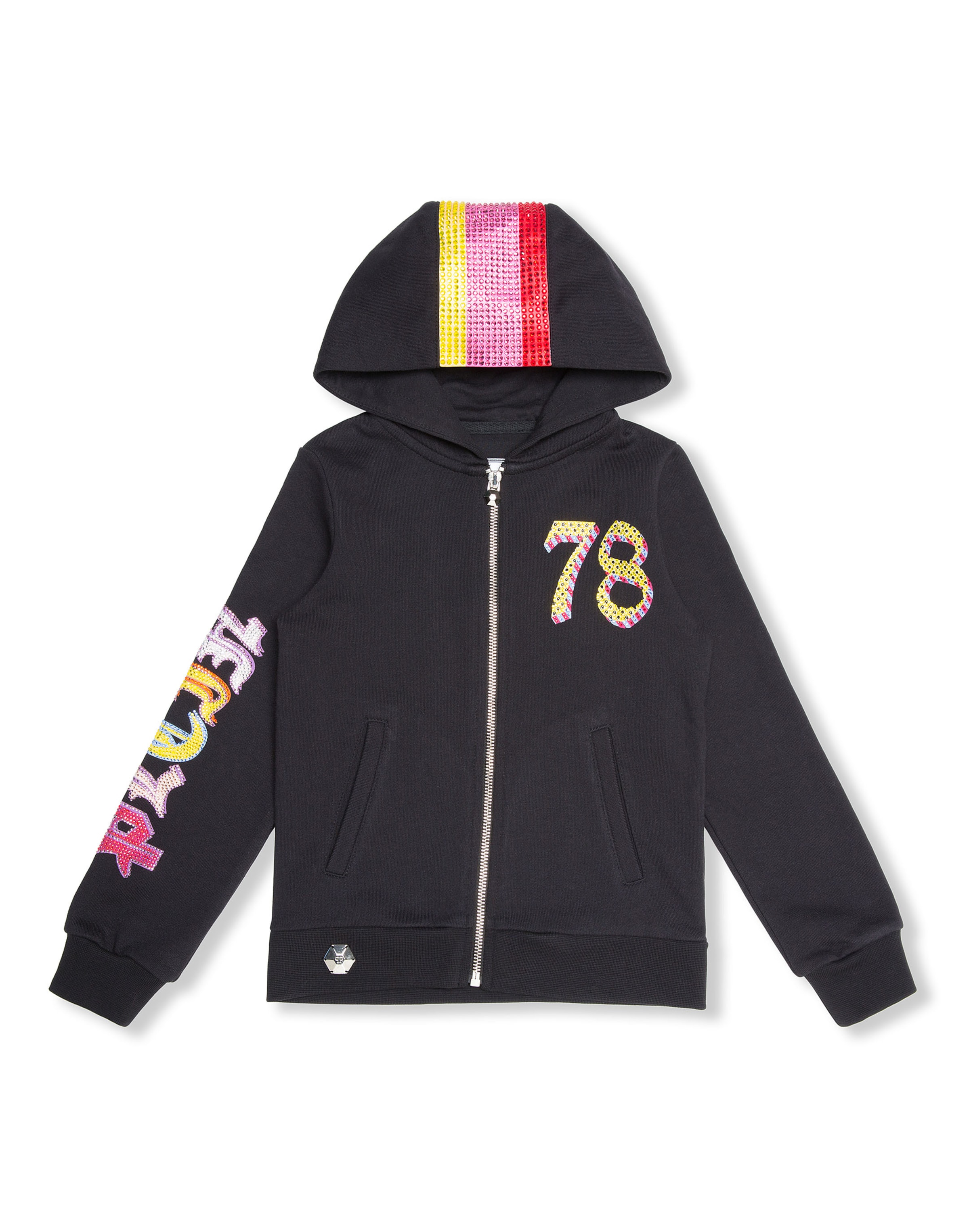 Philipp Plein - Sudadera con cremallera en negro: frente