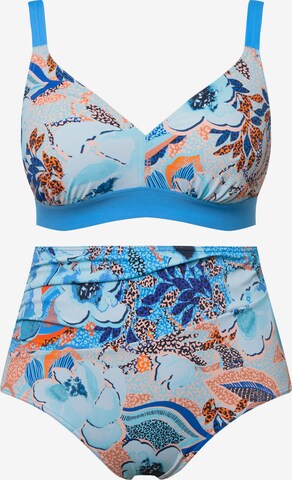 Ulla Popken Triangle Bikini in Blue: front