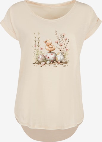 F4NT4STIC Shirt 'Ostern Küken Ei Blumen' in Beige: front