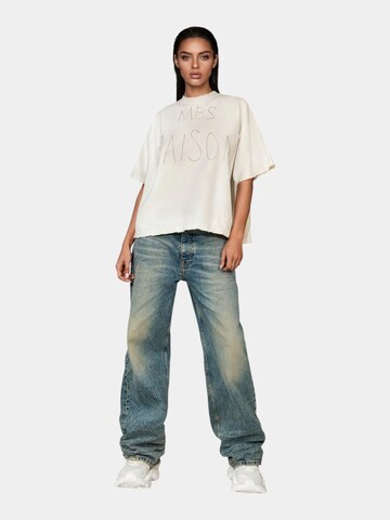 Made By Society Shirt 'KINETIC NERVE T-shirt - T27203' in Beige