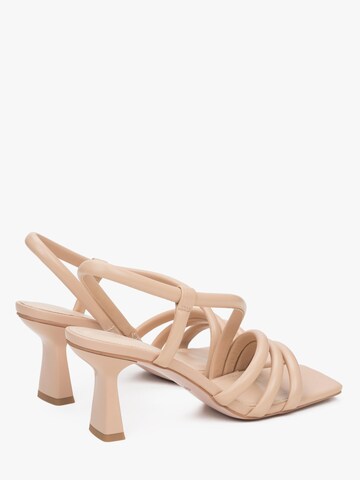 Estro Strap Sandals '0556' in Beige