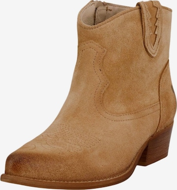 Felmini Wide Fit Booties 'Cooper' in Beige: front