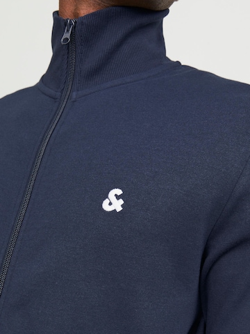 JACK & JONES Zip-Up Hoodie 'Epaulos' in Blue