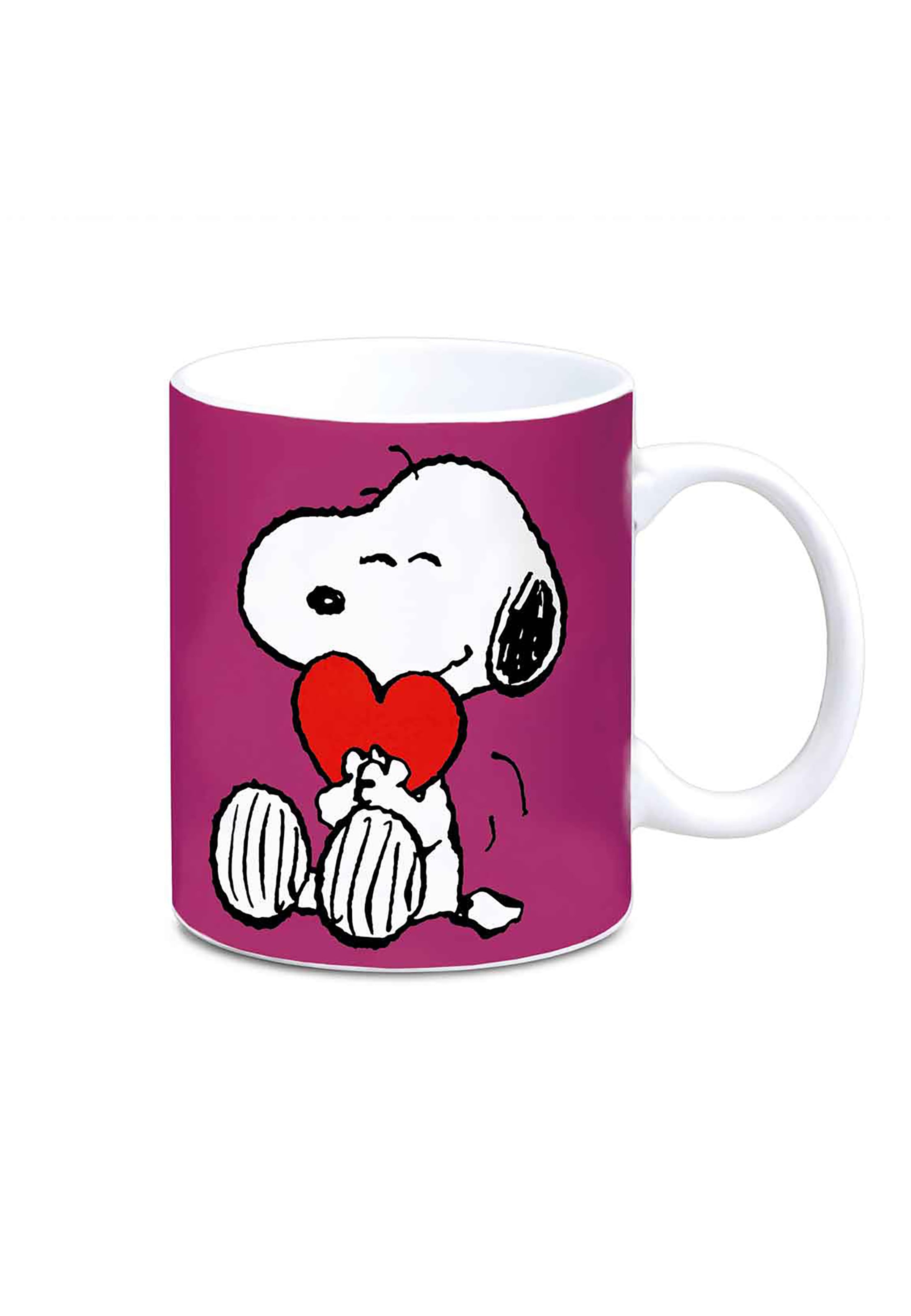 LOGOSHIRT Kop 'Peanuts - Snoopy - Herz' in Roze: voorkant
