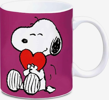 LOGOSHIRT Cup 'Peanuts - Snoopy - Herz' in Pink: front