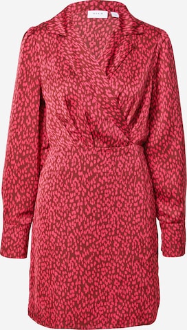 VILA Платье-рубашка в Ярко-розовый: спереди