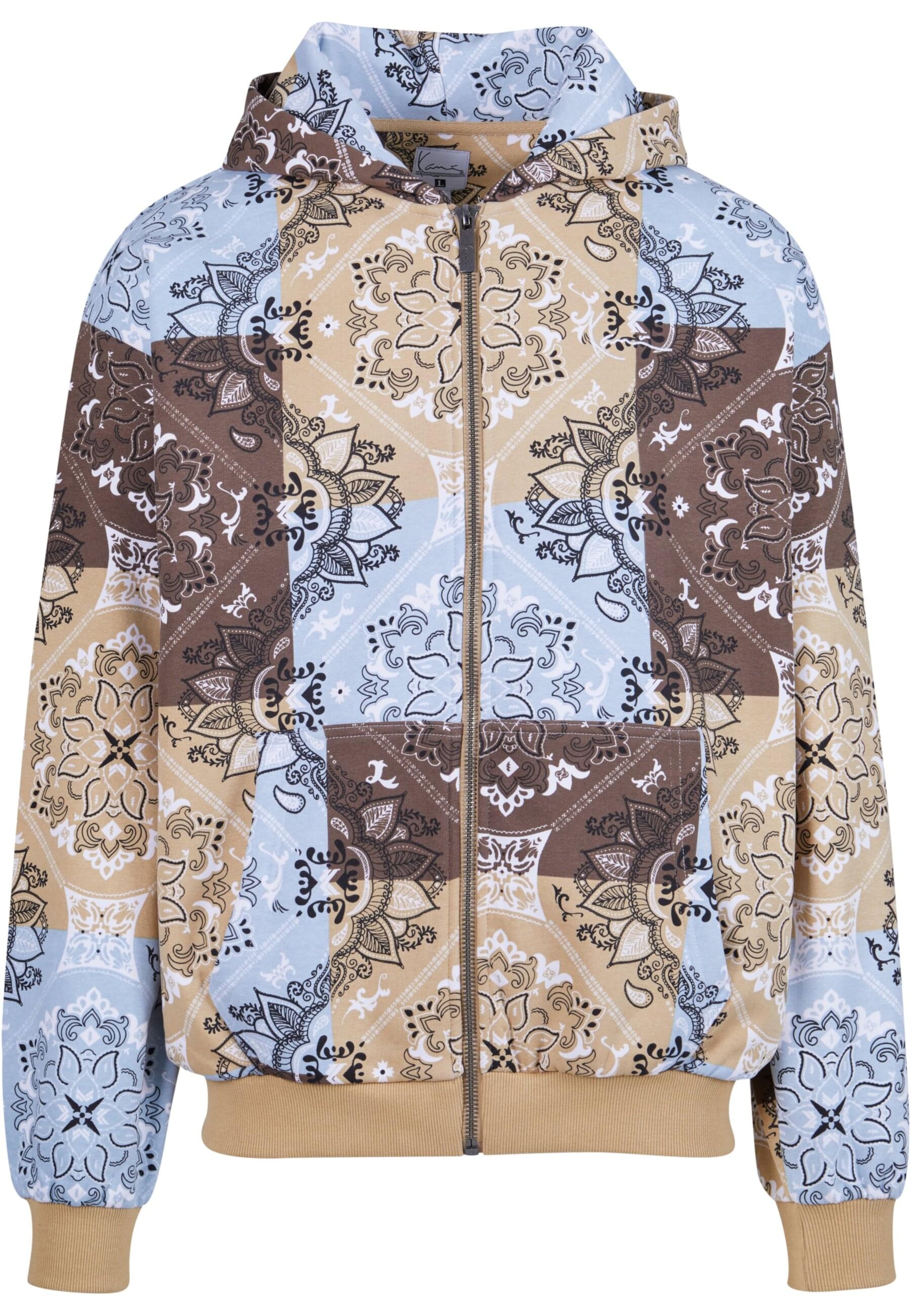 Karl Kani Sweat jacket in Beige: front