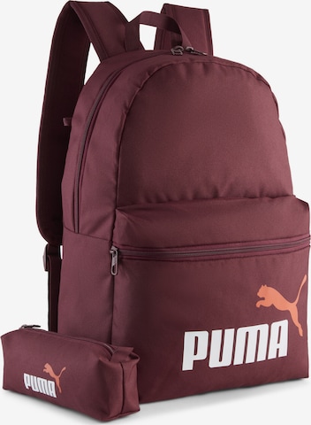 PUMA Set: Rucksack und Mäppchen 'Phase' in Rot: Vorderseite