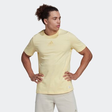 ADIDAS SPORTSWEAR - Camisa funcionais 'Studio Lounge' em amarelo: frente