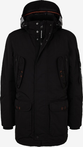 TOM TAILOR Between-Seasons Parka 'Rough' in Black: front