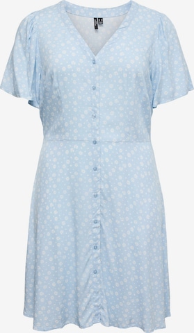 Robe-chemise 'VMCAlba' Vero Moda Curve en bleu : devant