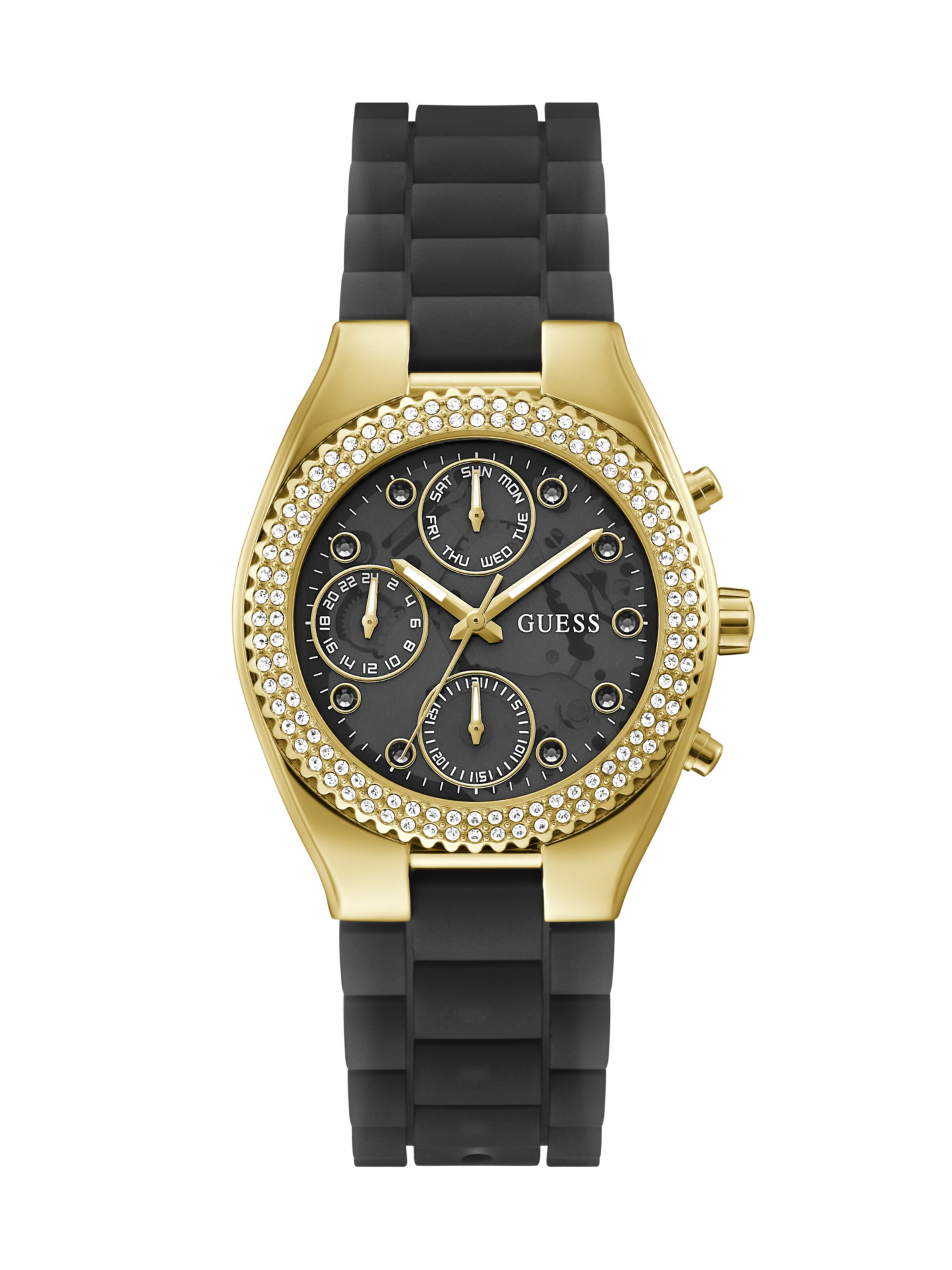 GUESS Analoog horloge ' JELLY ' in Zwart: voorkant