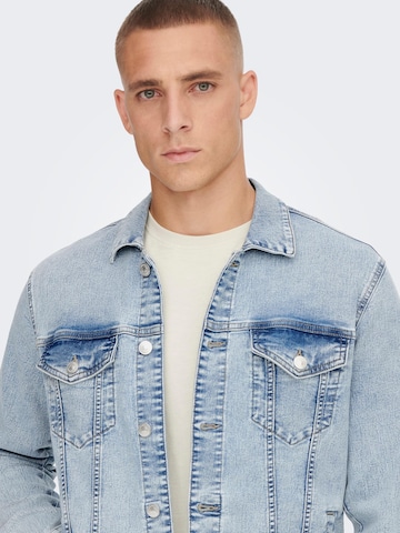 Only & Sons Between-Season Jacket 'Coin' in Blue