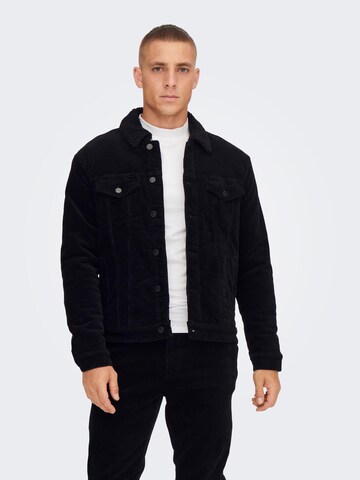 Veste mi-saison 'Louis' Only & Sons en noir : devant