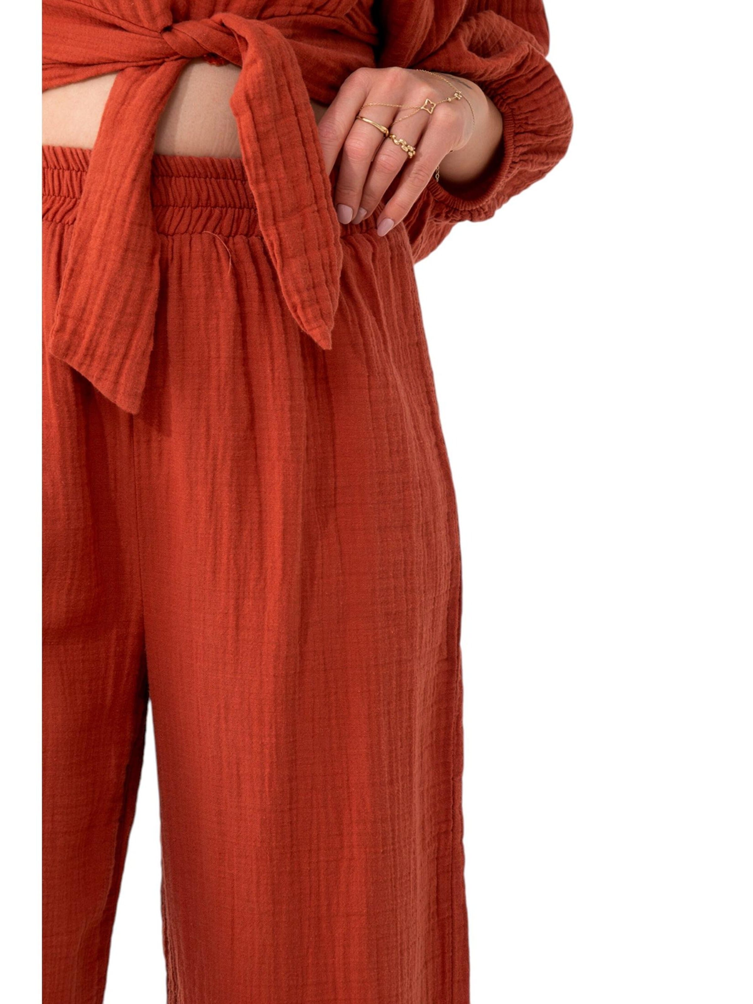 WENOR - Traje para estar en casa 'FLOWSET' en rojo