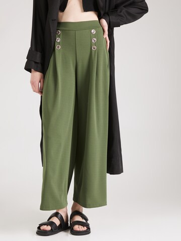 Wide leg Pantaloni con pieghe 'El44ly' di ZABAIONE in verde: frontale