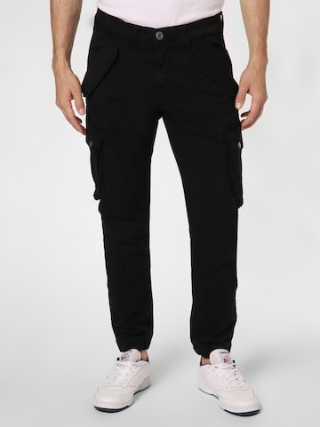 ALPHA INDUSTRIES Tapered Cargobroek 'Combat' in Zwart: voorkant