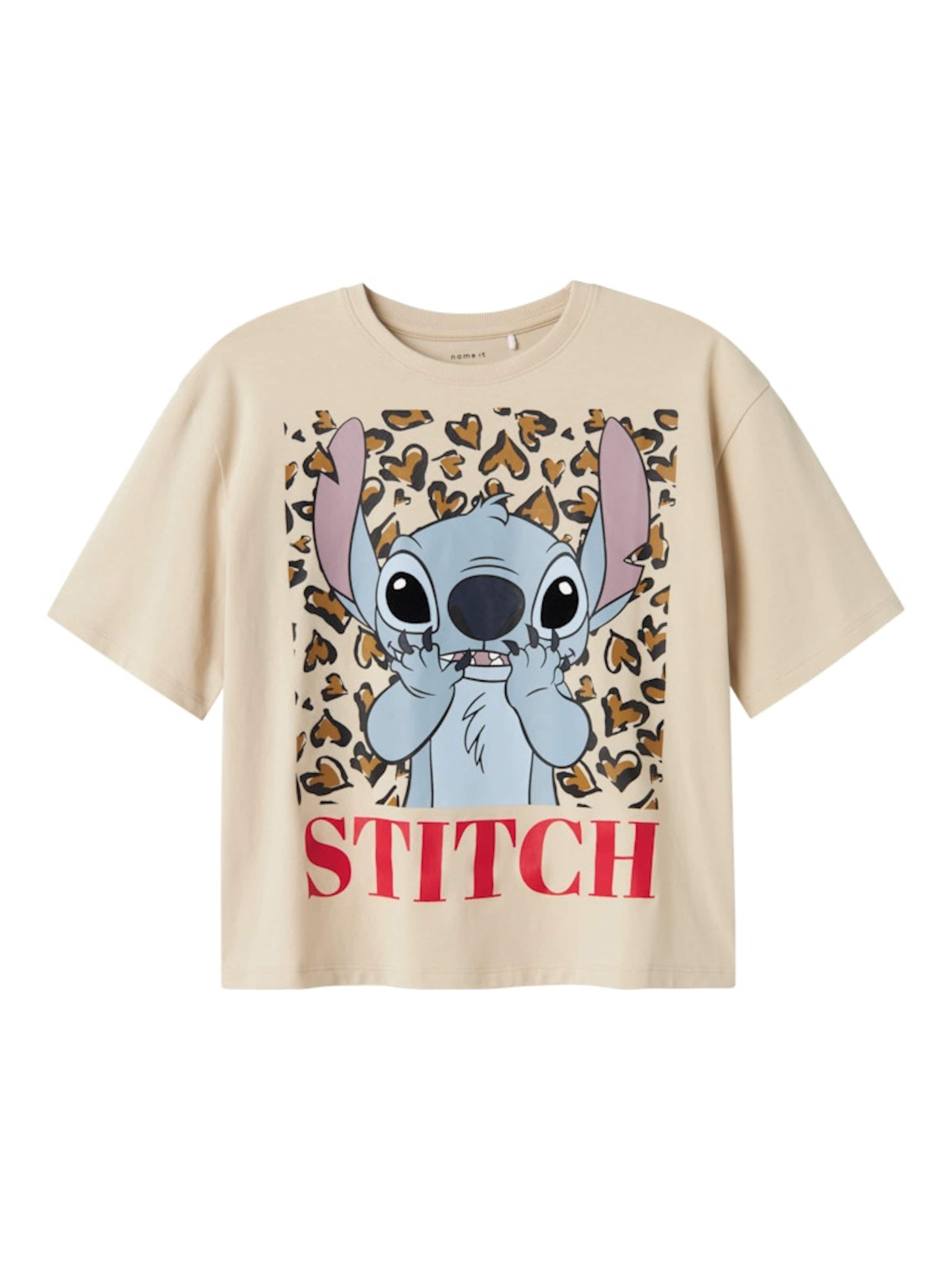 NAME IT Shirt 'NKFJixi Stitch' in Beige: voorkant