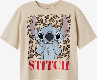 NAME IT Majica 'NKFJixi Stitch' veličine 116 u bež / zeleno smeđa / sivkasto ljubičasta (mauve) / crvena, Pregled proizvoda