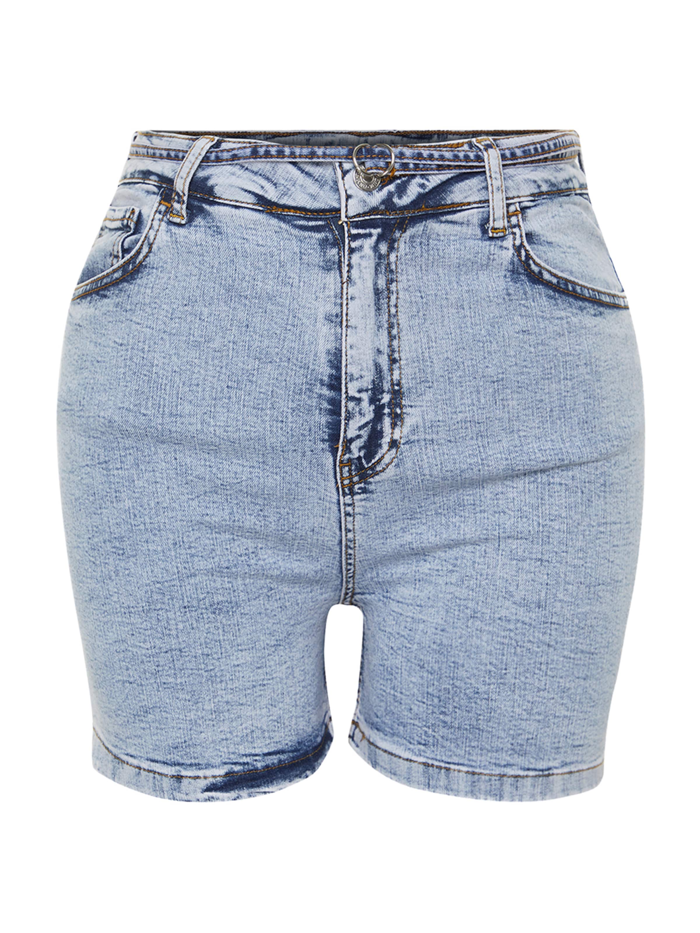 Trendyol Curve Skinny Fit Дънки в синьо: отпред