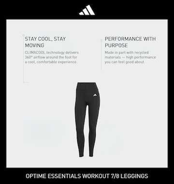 ADIDAS PERFORMANCE Skinny Urheiluhousut 'Optime Power Essentials' värissä musta
