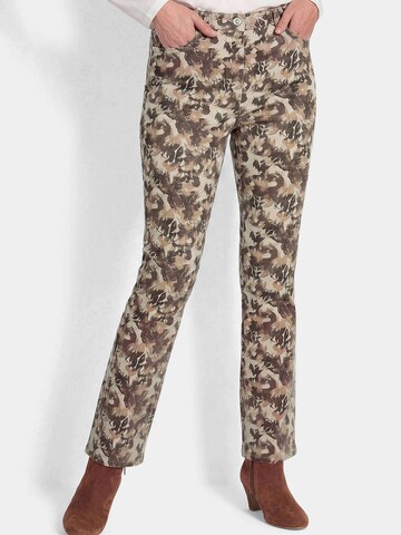 Coupe slim Pantalon 'Louisa' Goldner en beige : devant