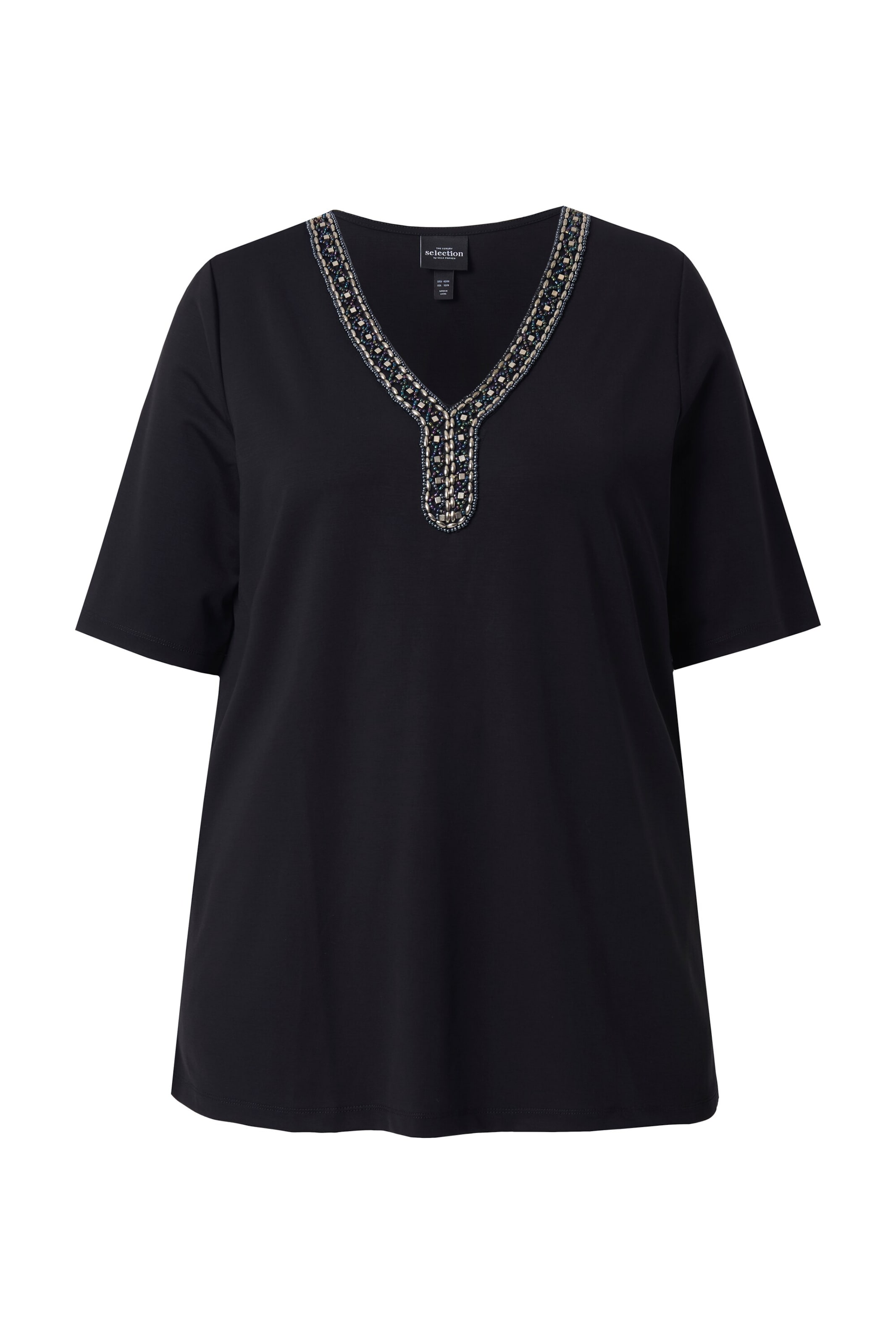 Tricou de la Ulla Popken pe negru: față