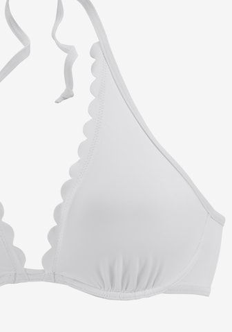 LASCANA Triangle Bikini Top in White