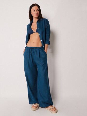 CALZEDONIA Wide leg Pants 'Palazzo' in Blue