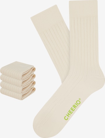 CHEERIO* Socks 'TOUGH GUY 4P' in White: front