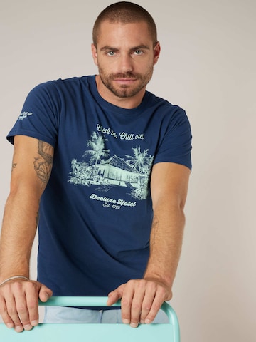 T-Shirt ' JUNGLE ' Deeluxe en bleu : devant